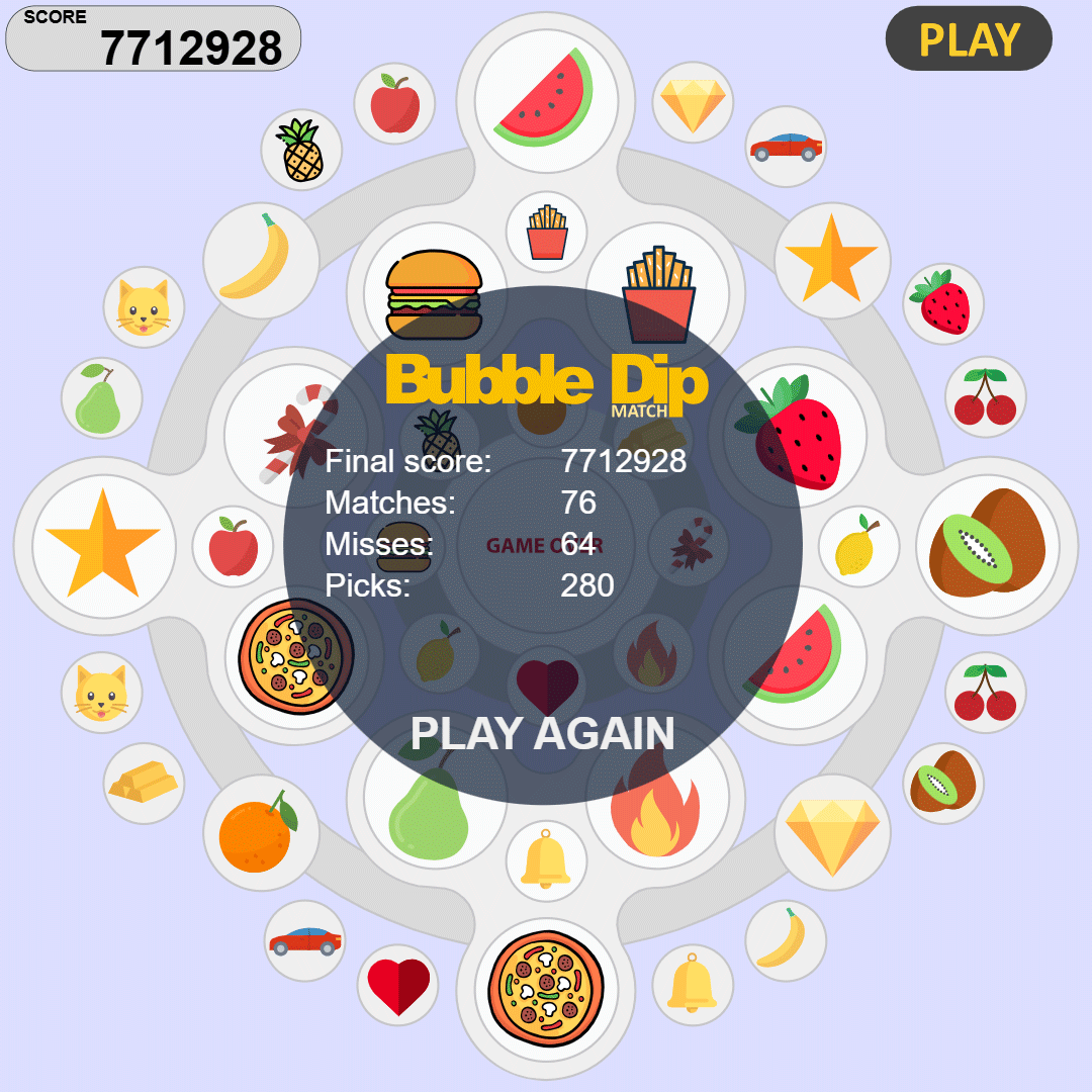 Bubble Dip Match online matching game | Techronology