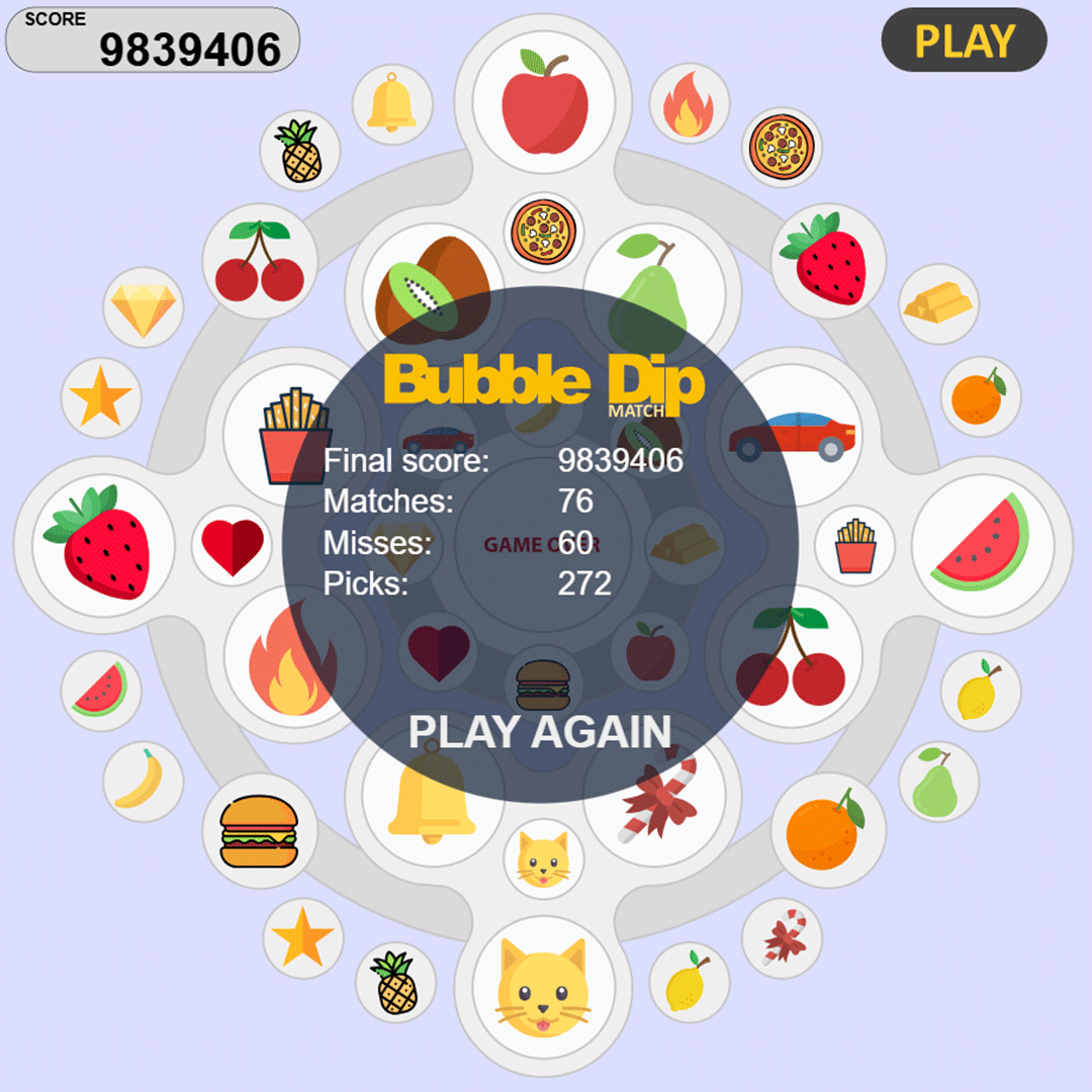 Bubble Dip Match high score | Techronology