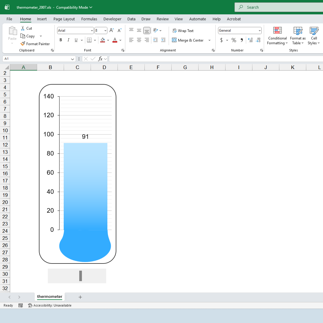 Thermometer Excel tool | Techronology