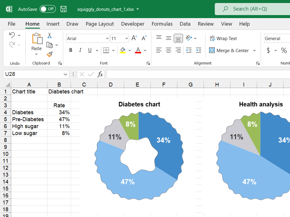Excel version of Squiggly Donuts