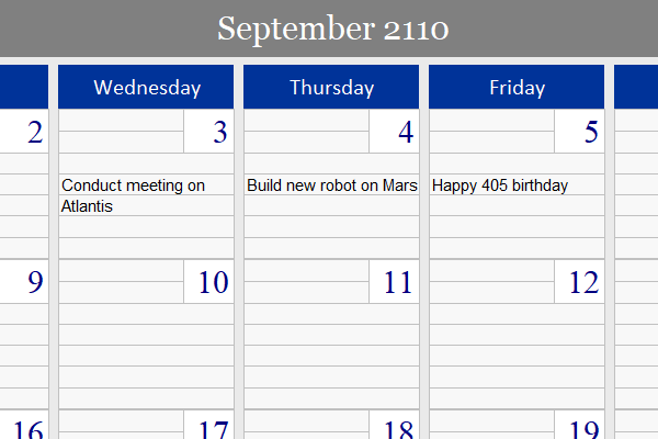 Ultimate Monthly Calendar for Excel