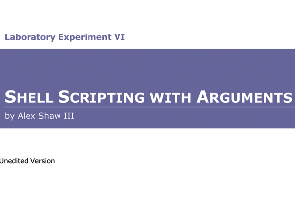 Shell Scripting with Arguments