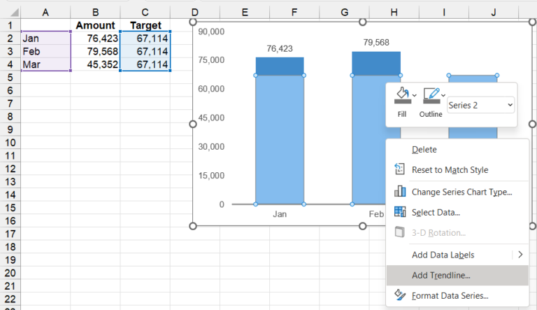 Create target line for Excel charts - How-to snapshots - Techronology