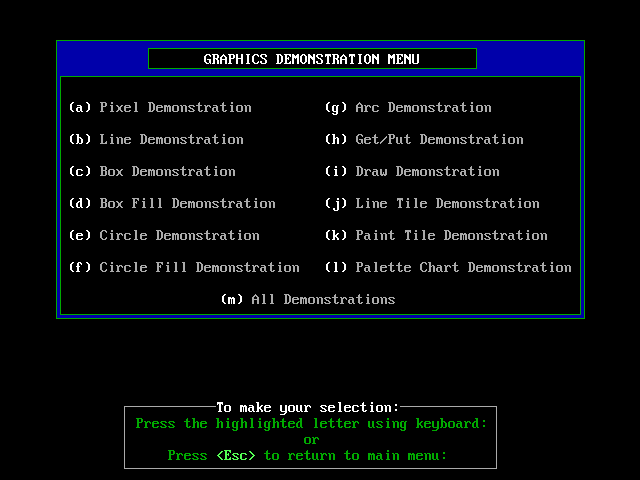The Graphics Power Diskette - Graphics menu - Techronology
