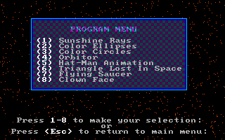 Sample programs menu - Techronology