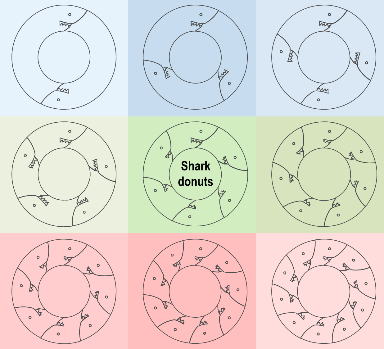 PowerPoint circular sharks collection