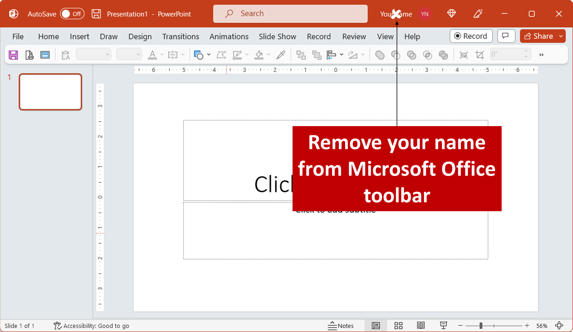 Remove your name from Microsoft Office toolbar - How to - Techronology