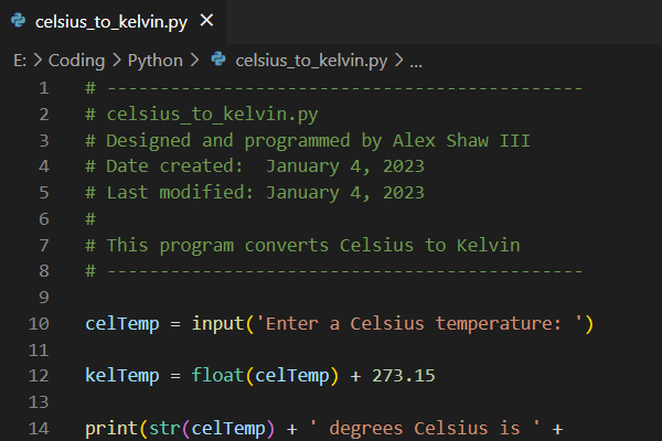 Convert Celsius to Kelvin in Python