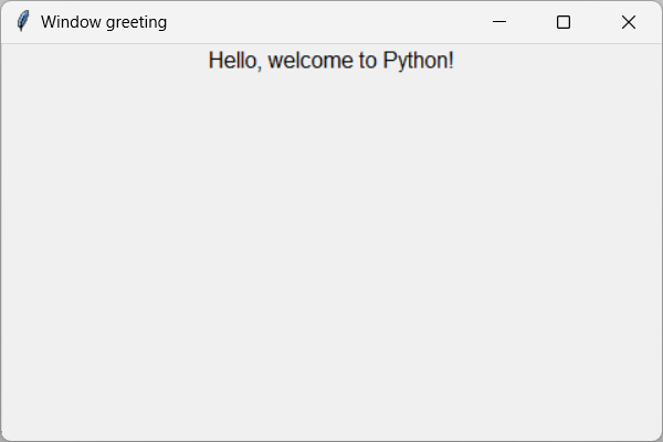 Hello world greeting in Python
