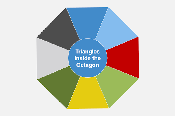 Triangles inside the octagon – PowerPoint tutorial
