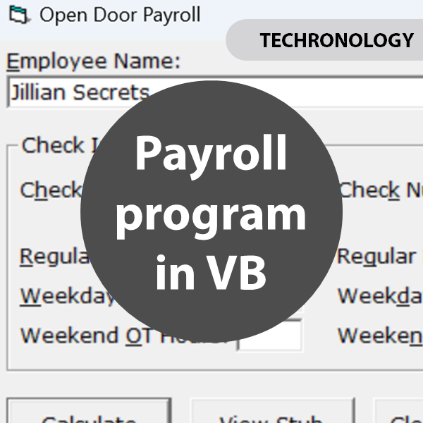 Payroll program tool in Visual Basic 6