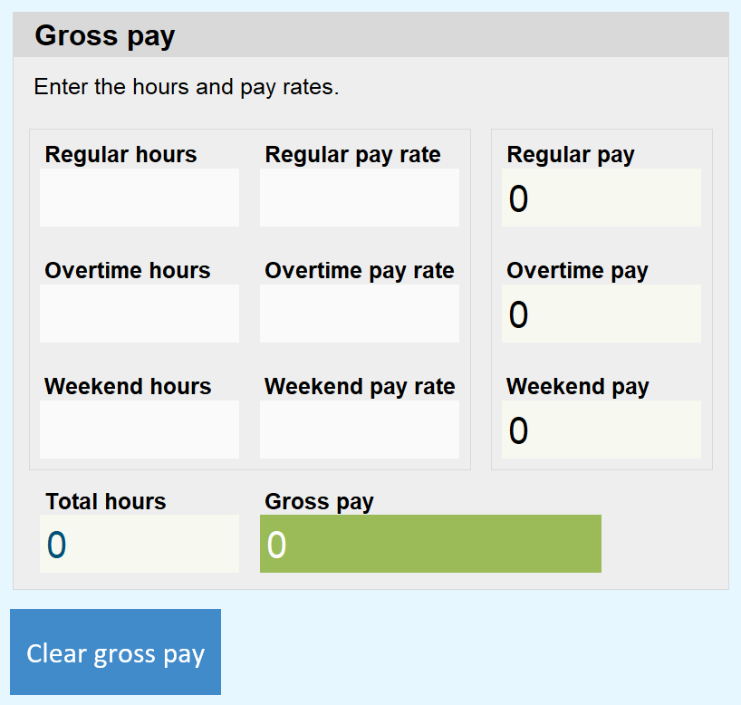 PPP - Clear gross pay form - Techronology