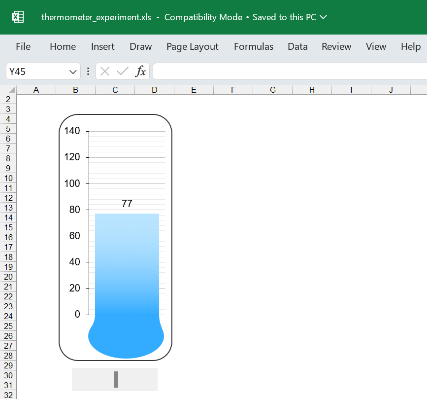 Thermometer tool for Excel - Experiment - Techronology