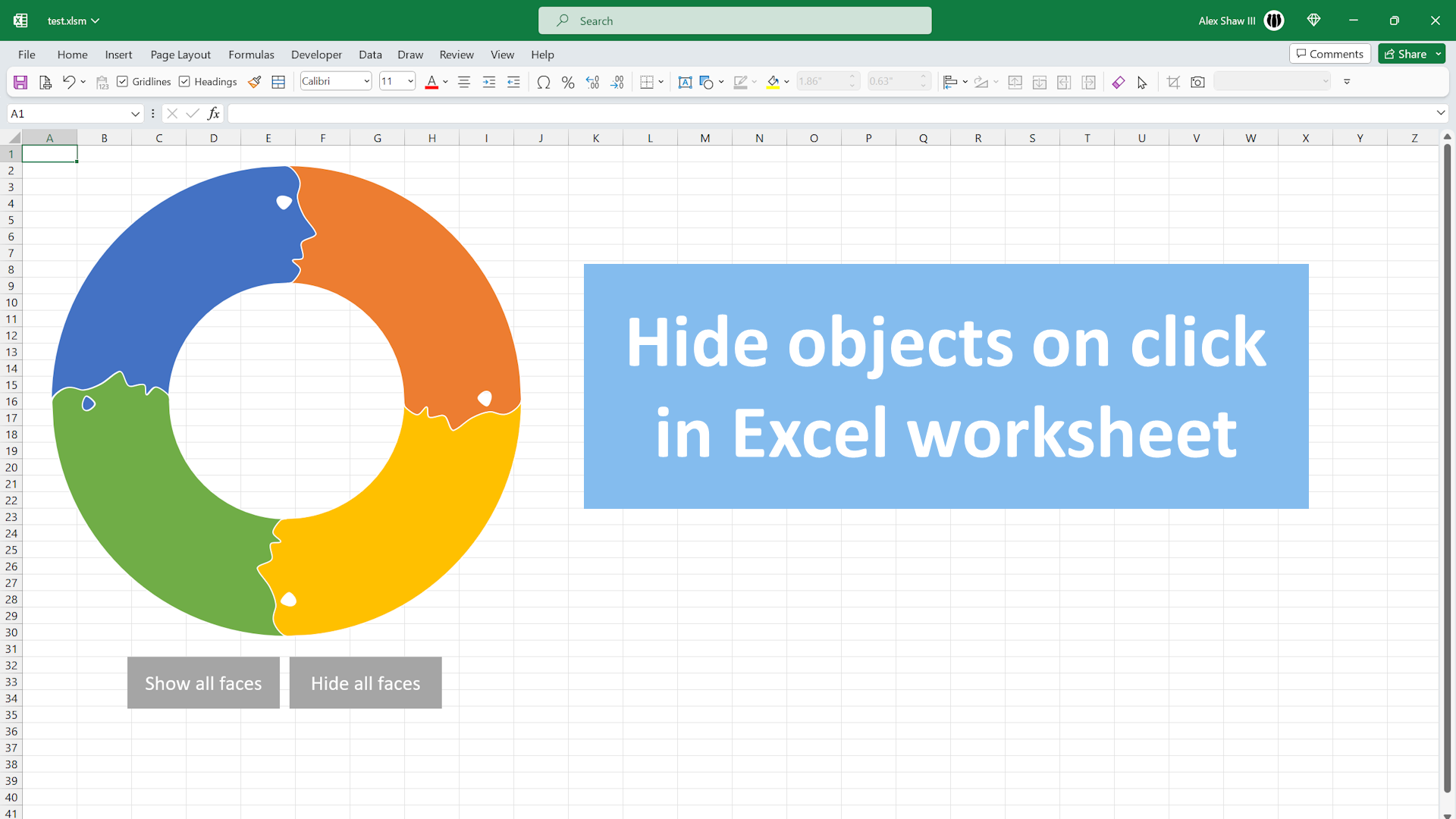 Hide objects on click in Excel with VBA - How-to video - Techronology