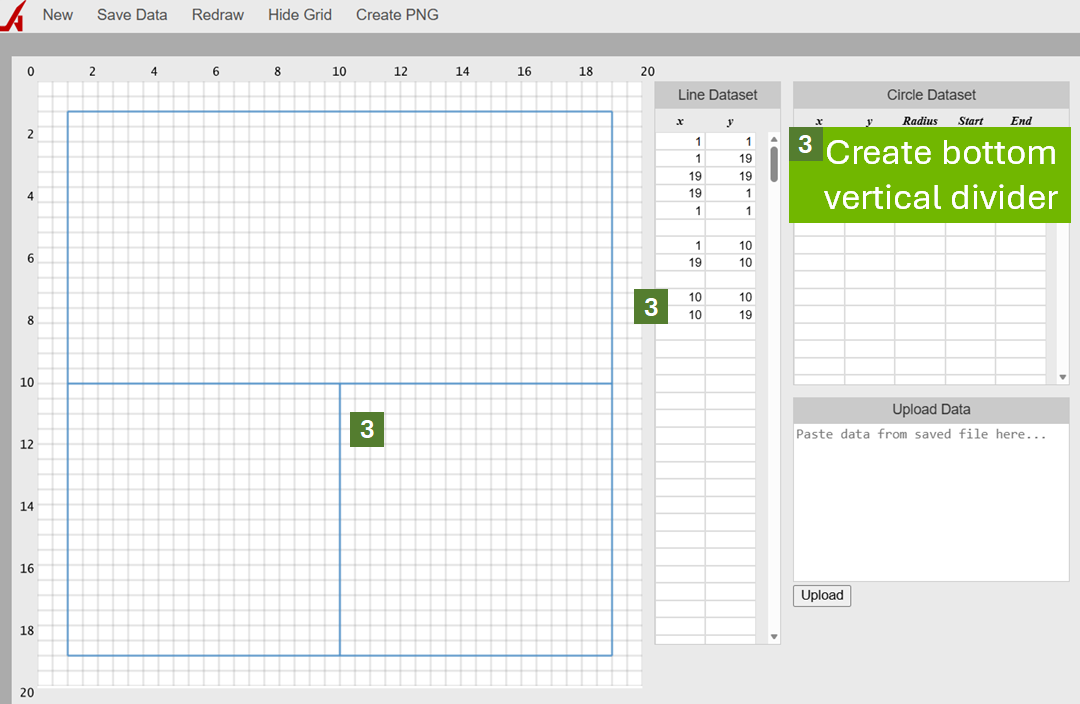 Step 3 - Create bottom vertical divider - Techronology