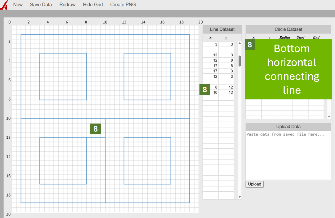 Step 8 - Bottom horizontal connecting line - Techronology