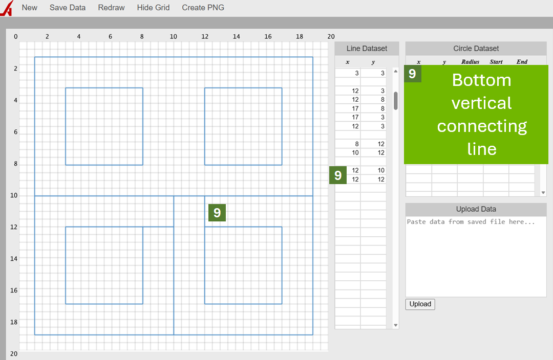 Step 9 - Bottom vertical connecting line - Techronology