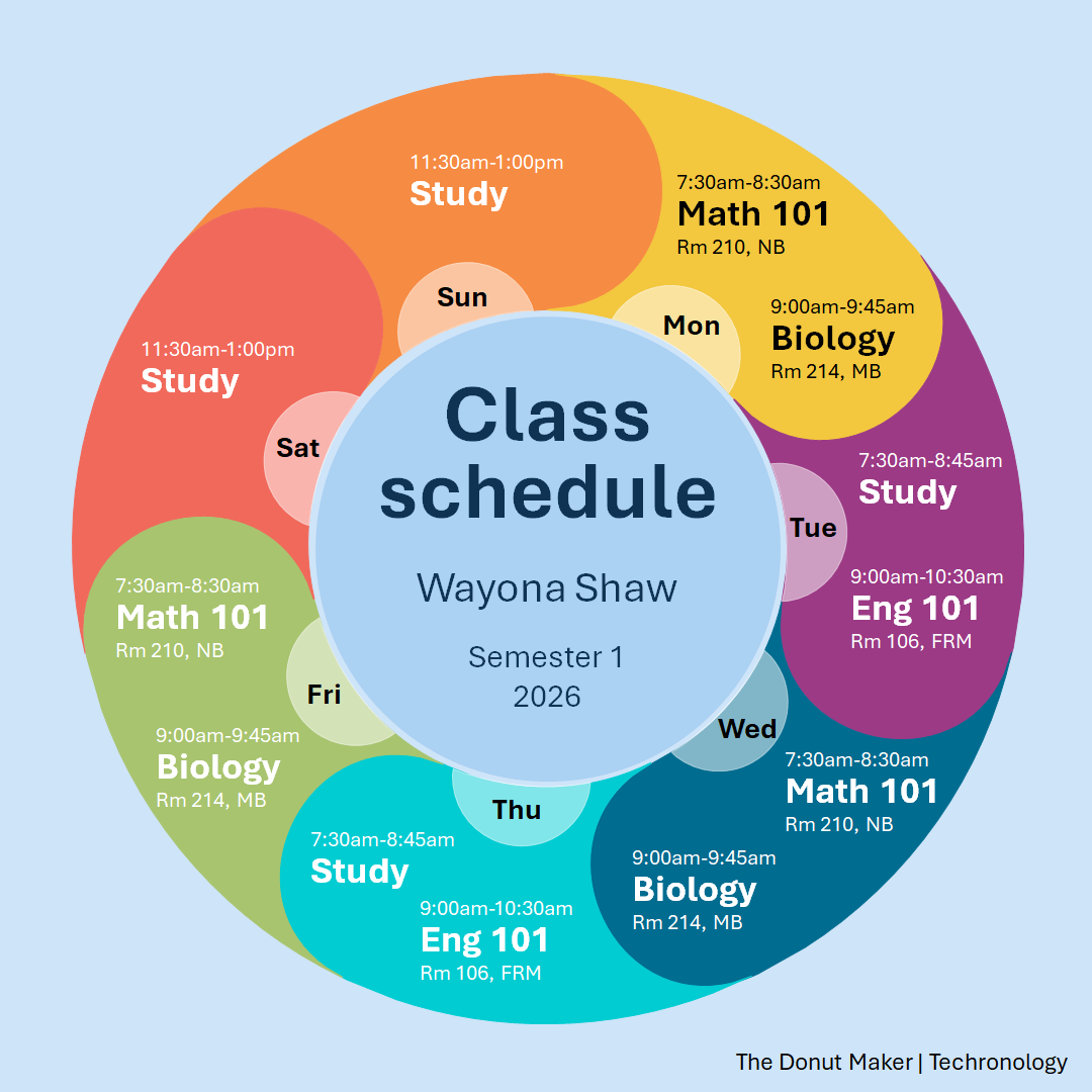 Creative circular designs - Class schedule II - Techronology