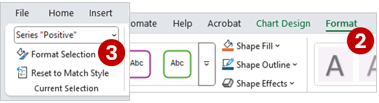 Steps 2 and 3 - Select Format from menu, and Format Selection - Techronology