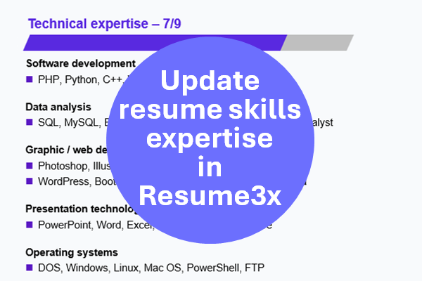 Update skills expertise in resumé pitchbook – Resume3x – How to