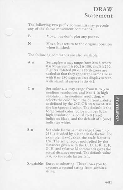 Draw Statement - BASIC Reference - Page 3 - Techronology