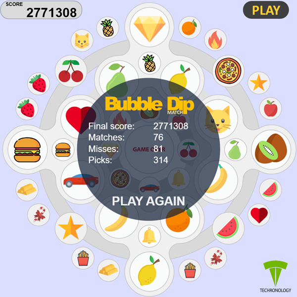 Bubble Dip Match - High score 2 - Techronology