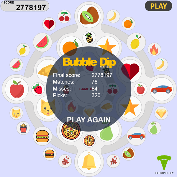 Bubble Dip Match - High score 5 - Techronology