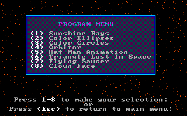 The Graphics Power Diskette - Graphics menu - Techronology