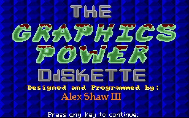 The Graphics Power Diskette (1996 Demo) - Startup screen - Techronology
